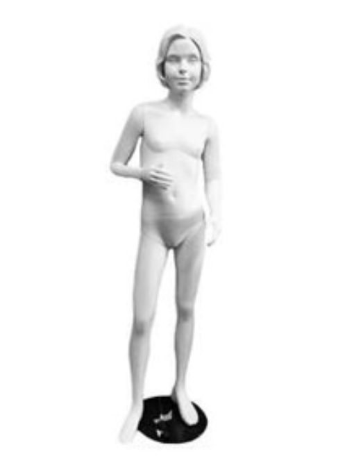 Maneken lutka dečija bela mat 143cm sa graviranom kosom